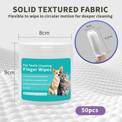 Disposable Dental Finger Wipes For Pets(pack of 50) [SALE 25% OFF]
